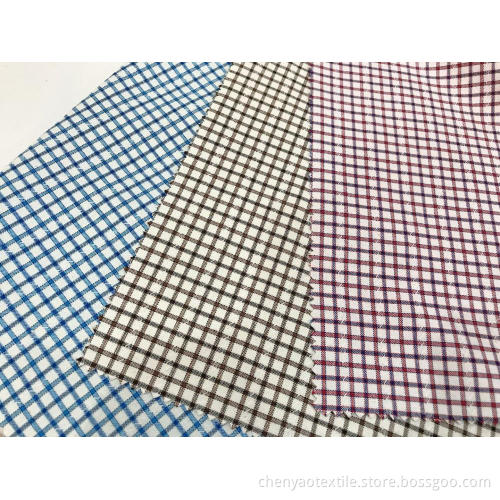 T/C Oxford Woven Yarn-dyed Dobby Plaid Fabric